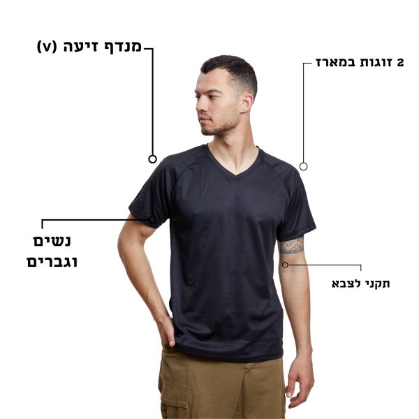 מארז 2 חולצות מנדפות | לצבא | נשים וגברים | V
